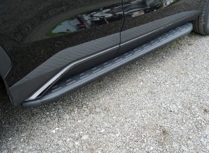 Обвес для JETOUR Dashing 1.5T 2WD 2023 Пороги алюминиевые с пластиковой накладкой (карбон черные) 1820 мм