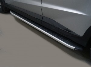 Обвес для JETOUR X70 Plus 2023 Пороги алюминиевые с пластиковой накладкой 1720 мм