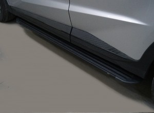 Обвес для JETOUR X70 Plus 2023 Пороги алюминиевые 'Slim Line Black' 1720 мм