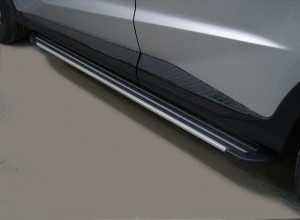 Обвес для JETOUR X70 Plus 2023 Пороги алюминиевые 'Slim Line Silver' 1720 мм