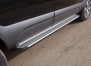 Обвес для KIA Mohave 2017-2020 Пороги алюминиевые Slim Line Silver 1920 мм