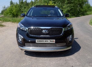 Обвес для KIA Sorento Prime 2015-2018 Защита передняя нижняя (овальная) 75х42 мм