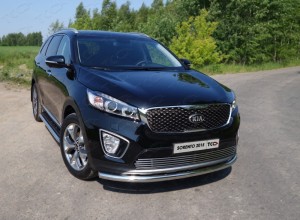 Обвес для KIA Sorento Prime 2015-2018 Защита передняя нижняя 60,3 мм