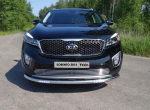 Обвес для KIA Sorento Prime 2015-2018 Защита передняя нижняя (с ДХО) 60,3 мм