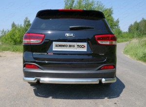 Обвес для KIA Sorento Prime 2015-2018 Защита задняя (овальная короткая) 75х42 мм