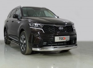 Обвес для KIA Sorento 2020- Защита передняя нижняя (овальная) 75х42 мм