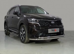 Обвес для KIA Sorento 2020- Защита передняя нижняя (двойная) 60,3/42,4 мм