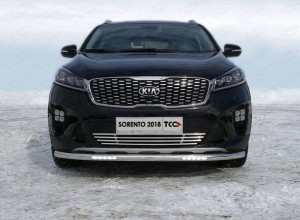 Обвес для KIA Sorento Prime 2018- Защита передняя нижняя (с ДХО) 60,3 мм