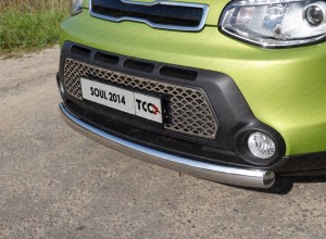 Обвес для KIA Soul 2014-2016 Защита передняя нижняя (овальная) 75х42 мм