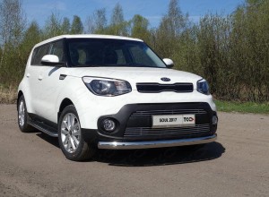 Обвес для KIA Soul 2017-2019 Защита передняя нижняя (овальная) 75х42 мм