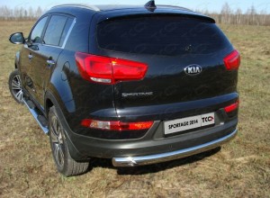 Обвес для KIA Sportage 2014-2016 Защита задняя (овальная) 75х42 мм