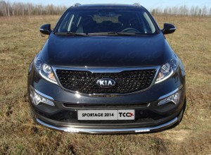 Обвес для KIA Sportage 2014-2016 Защита передняя нижняя (с ДХО) 60,3 мм