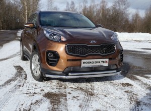 Обвес для KIA Sportage (QL) 2016-2018 Защита передняя нижняя (двойная) 60,3/42,4 мм