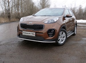 Обвес для KIA Sportage (QL) 2016-2018 Защита передняя нижняя 42,4 мм