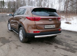 Обвес для KIA Sportage (QL) 2016-2018 Защита задняя (овальная) 75х42 мм