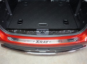 Обвес для LADA XRAY 2016- Накладка на задний бампер (лист шлифованный надпись XRAY)