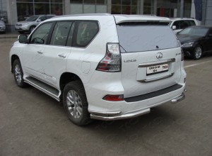 Обвес для LEXUS GX 460 2014-2019 Защита задняя (уголки двойные) 76,1/42 мм