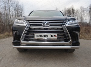 Обвес для LEXUS LX 450d/LX 570 2015- (кроме F-Sport) Защита передняя нижняя 76,1 мм