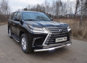 Обвес для LEXUS LX 450d/LX 570 2015- (кроме F-Sport) Защита передняя нижняя (с ДХО) 76,1 мм