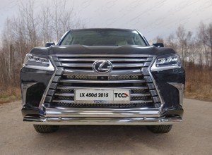 Обвес для LEXUS LX 450d/LX 570 2015- (кроме F-Sport) Защита передняя нижняя (двойная) 76,1/50,8 мм