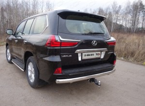 Обвес для LEXUS LX 450d/LX 570 2015- (кроме F-Sport) Защита задняя (овальная) 75х42 мм