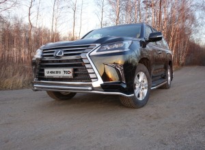 Обвес для LEXUS LX 450d/LX 570 2015- (кроме F-Sport) Защита передняя нижняя (двойная) 42,4/42,4 мм