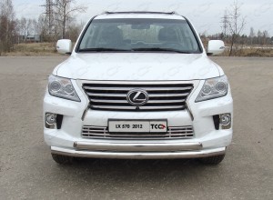 Обвес для LEXUS LX 570 2012-2015 (кроме F-Sport) Защита передняя нижняя (двойная) 76,1/75 мм