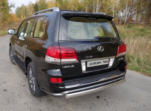 Обвес для LEXUS LX 570 Sport 2014-2015 Защита задняя (овальная) 75х42 мм