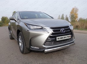 Обвес для LEXUS NX 200 2014-2017 (кроме F-Sport) Защита передняя нижняя (овальная) 75х42 мм