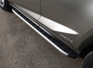 Обвес для LEXUS NX 200 2014-2017 (кроме F-Sport) Пороги алюминиевые с пластиковой накладкой 1720 мм