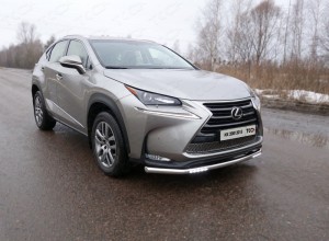 Обвес для LEXUS NX 200 2014-2017 (кроме F-Sport) Защита передняя нижняя (с ходовыми огнями) 60,3 мм