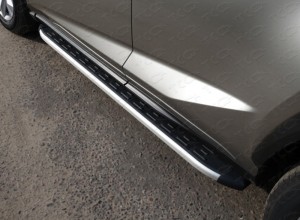 Обвес для LEXUS NX 200t 2015-2017 (кроме F-Sport) Пороги алюминиевые с пластиковой накладкой 1720 мм