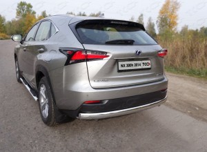 Обвес для LEXUS NX 300h 2014-2017 (кроме F-Sport) Защита задняя (овальная) 75х42 мм