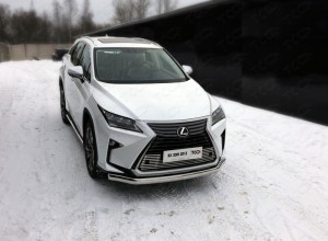 Обвес для LEXUS RX200t/RX300/RX350/RX450h (AL20) 2015- (кроме F-Sport) Защита передняя нижняя (овальная) 75х42 мм