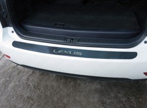 Обвес для LEXUS RX 270 2010-2015 Накладка на задний бампер (лист шлифованный надпись Lexus)