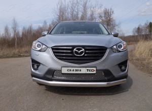 Обвес для MAZDA CX-5 2015-2016 Защита передняя нижняя (овальная) 75х42 мм