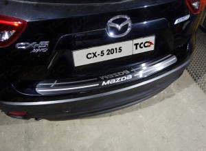 Обвес для MAZDA CX-5 2015-2016 Накладка на задний бампер (лист шлифованный надпись MAZDA)