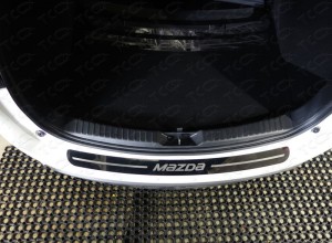 Обвес для MAZDA CX-5 2017- Накладка на задний бампер (лист зеркальный надпись MAZDA)