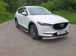 Обвес для MAZDA CX-5 2017- Защита передняя нижняя (овальная) 75х42 мм