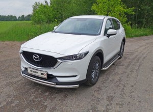 Обвес для MAZDA CX-5 2017- Защита передняя нижняя (двойная) 60,3/42,4 мм