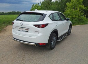 Обвес для MAZDA CX-5 2017- Защита задняя (овальная длинная) 75х42 мм