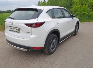 Обвес для MAZDA CX-5 2017- Защита задняя (овальная короткая) 75х42 мм