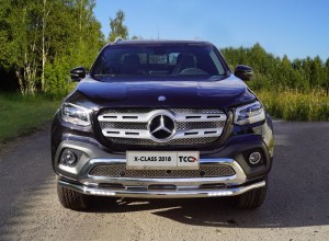 Обвес для MERCEDES-BENZ X-Class 2018- Защита передняя нижняя (с ДХО) 60,3 мм