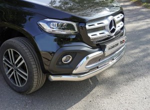 Обвес для MERCEDES-BENZ X-Class 2018- Защита передняя нижняя (овальная) 75х42 мм