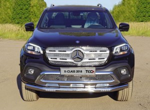 Обвес для MERCEDES-BENZ X-Class 2018- Защита передняя нижняя (с ДХО) 76,1 мм