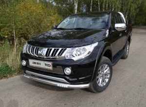 Обвес для MITSUBISHI L200 2015-2018 Защита передняя нижняя (с ДХО) 76,1 мм