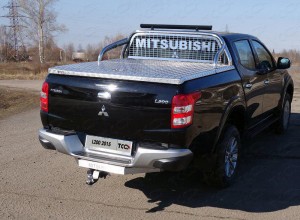 Обвес для MITSUBISHI L200 2015-2018 Защита кузова и заднего стекла 75х42 мм со светодиодной фарой (для крышки)