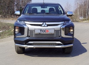 Обвес для MITSUBISHI L200 2019- Защита передняя нижняя (с ДХО) 76,1 мм