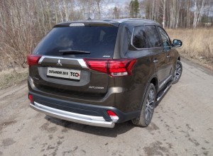 Обвес для MITSUBISHI Outlander 2015-2018 Защита задняя (овальная) 75х42 мм