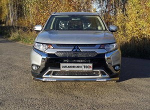 Обвес для MITSUBISHI Outlander 2018- Защита передняя нижняя (с ДХО) 60,3 мм